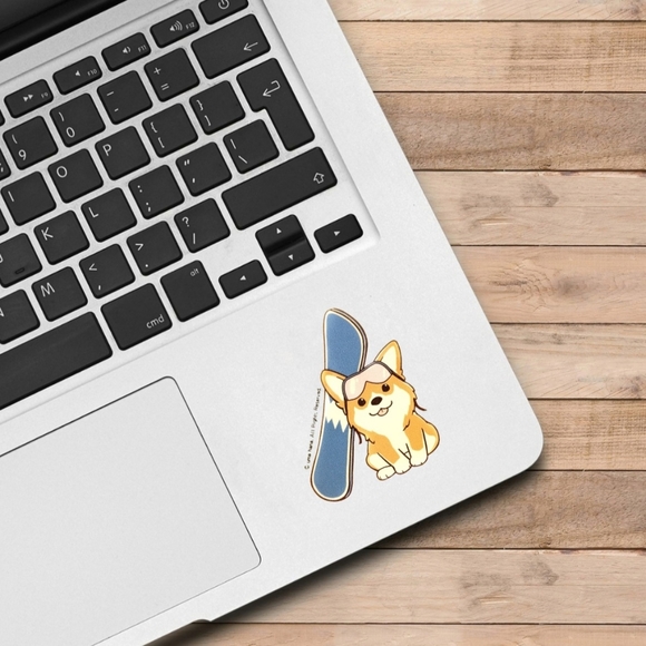 Waterproof Corgi Sticker Decal Snowboard Winter Puppy Die Cut - Picture 3 of 8